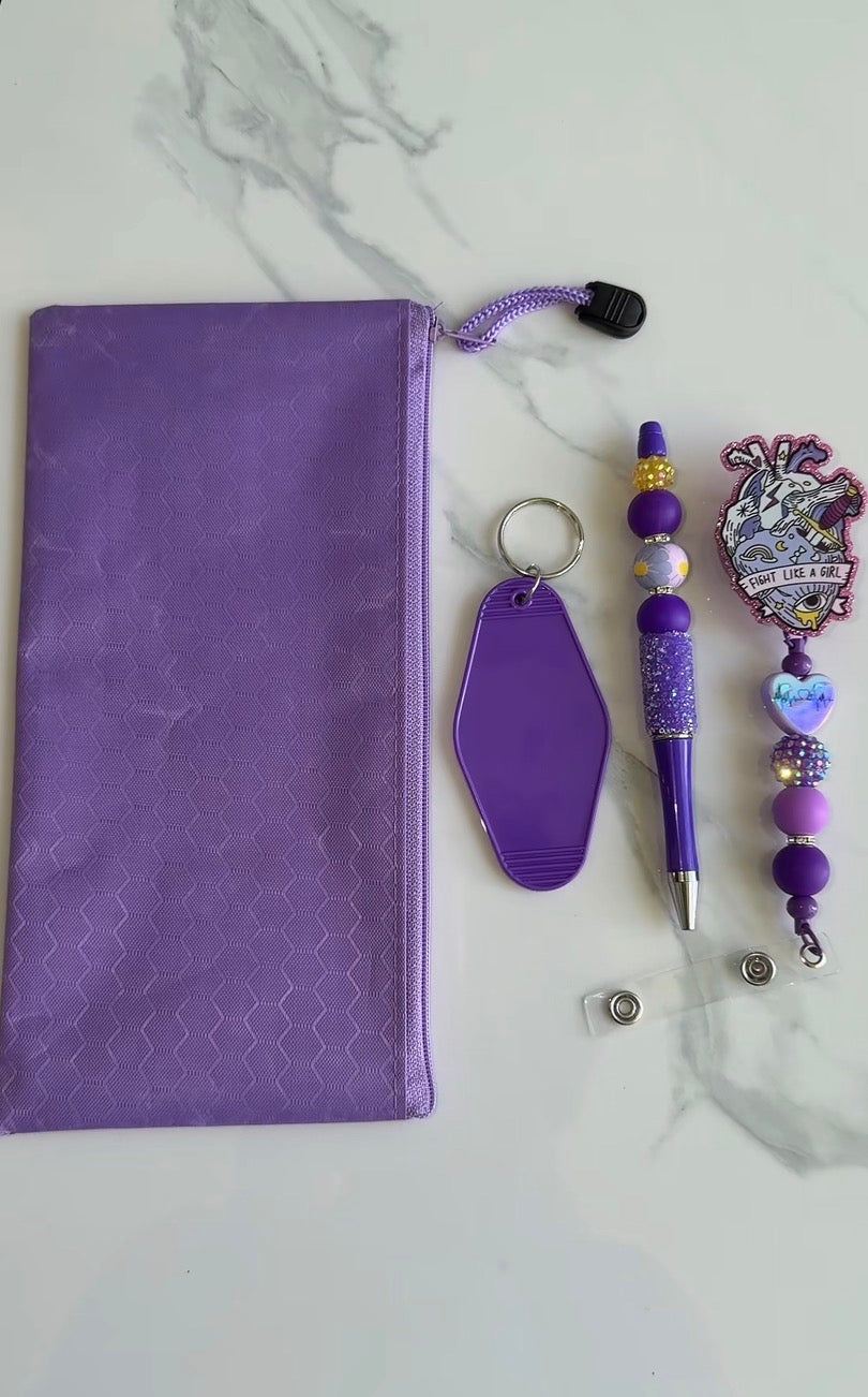 Purple head badge reel bundle