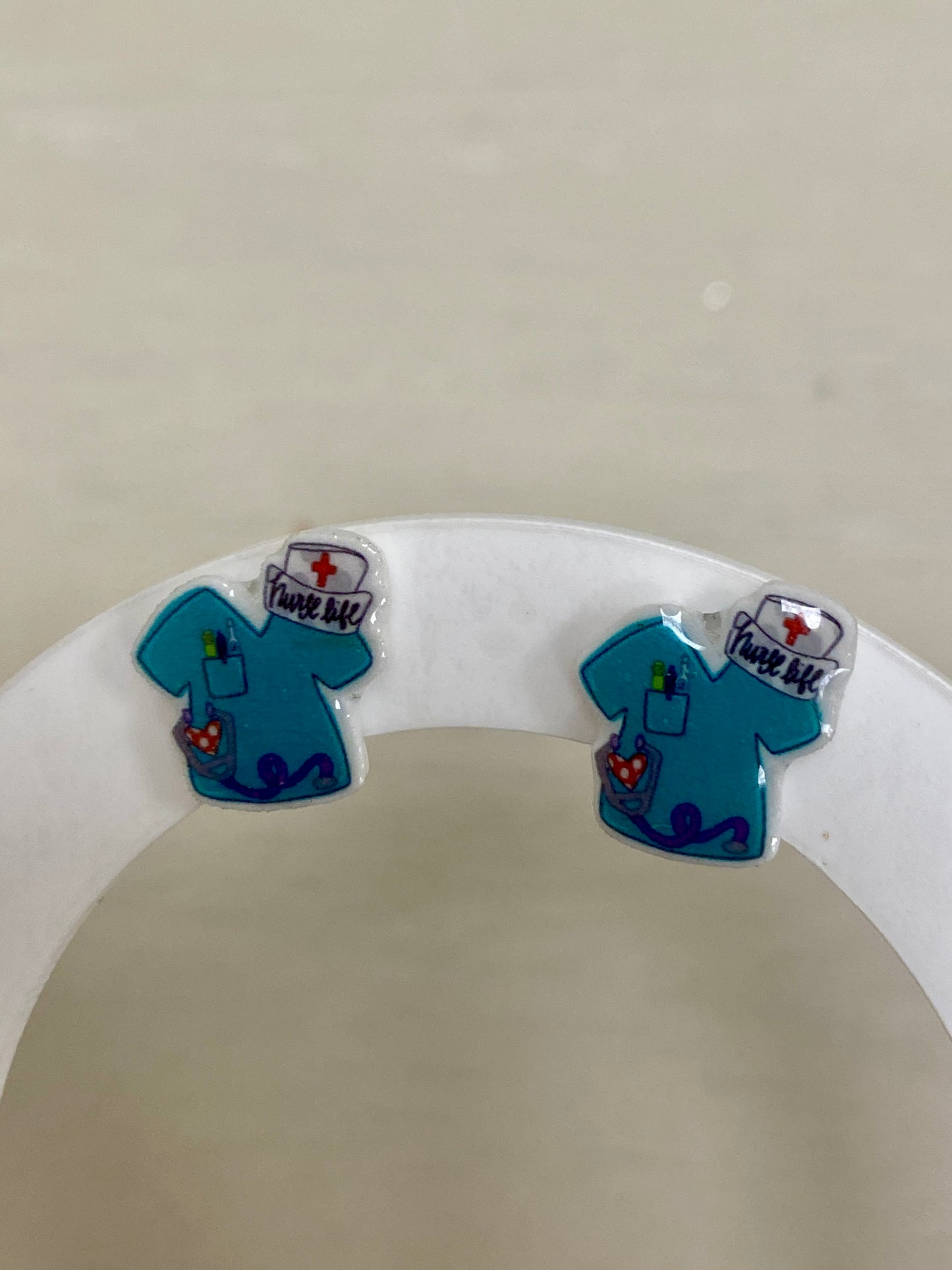 Nurse life stud earrings