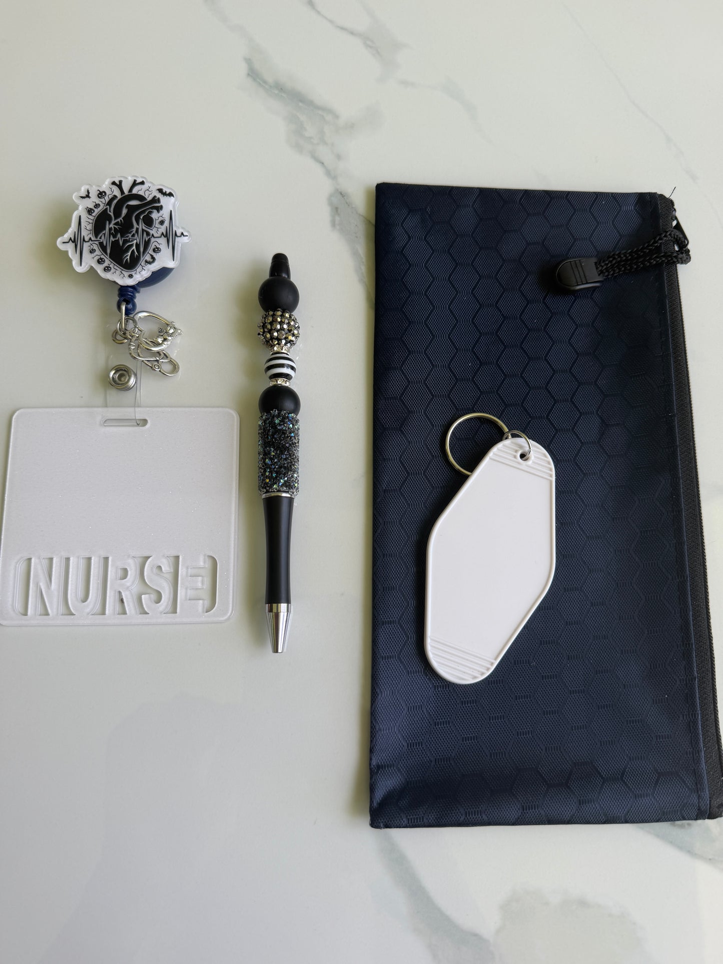 Black and white heart nurse bundle