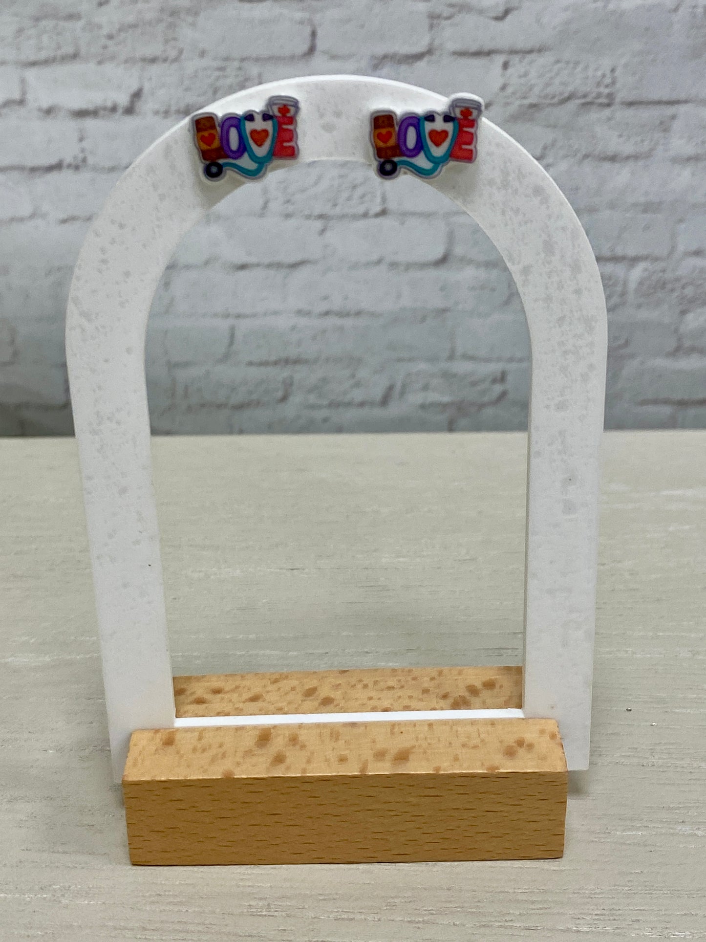 Love stethoscope stud earrings