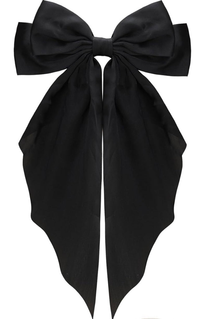 Black ribbon claw clip bow