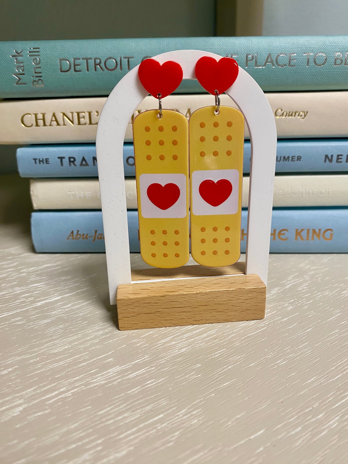 Heart bandage earrings