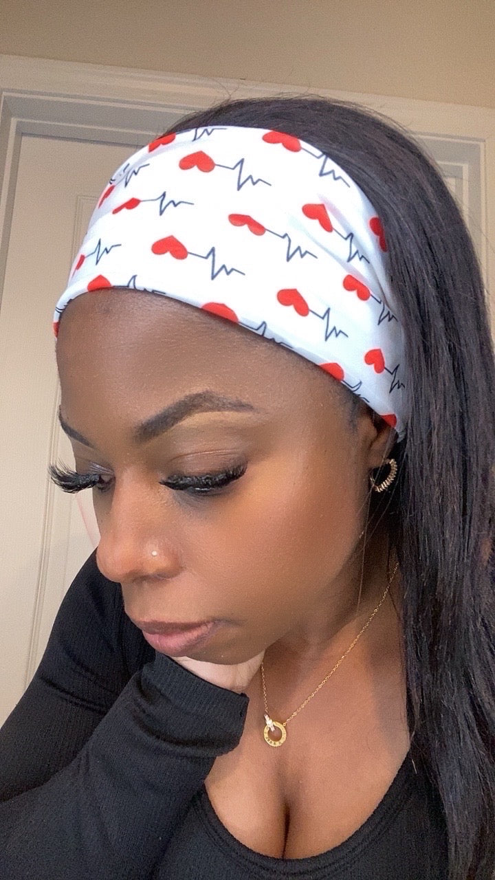 Red heart headband