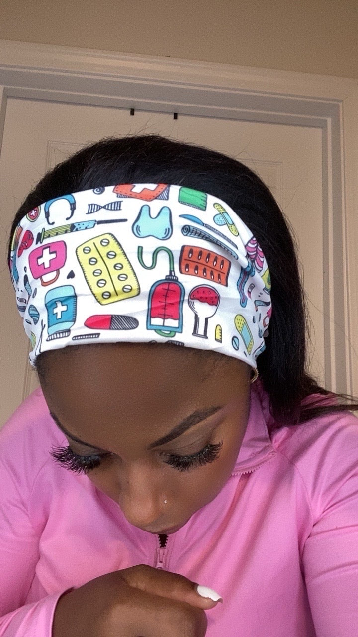 White medical colorful headband