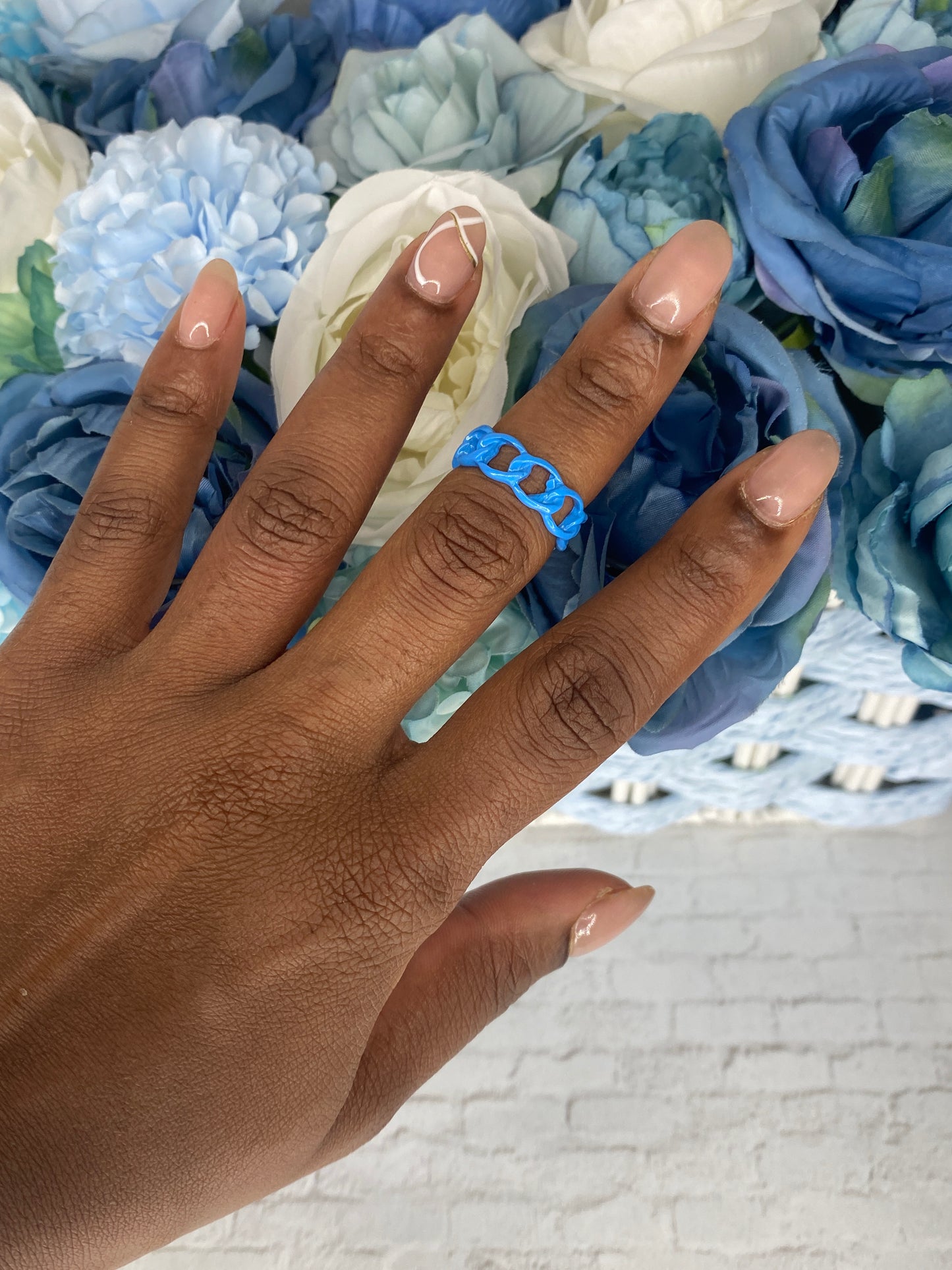 Blue acrylic ring