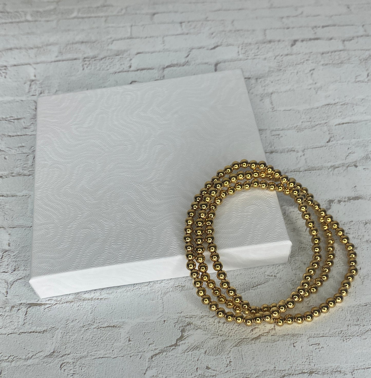 Set of 2 18k gold beaded bracelet (not plastic)