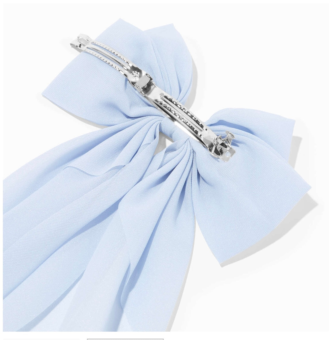 Light blue ribbon claw clip bow