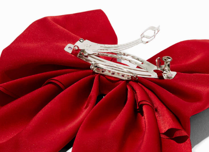 Red ribbon claw clip bow