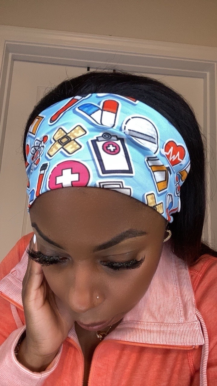 Blue medical clipboard headband