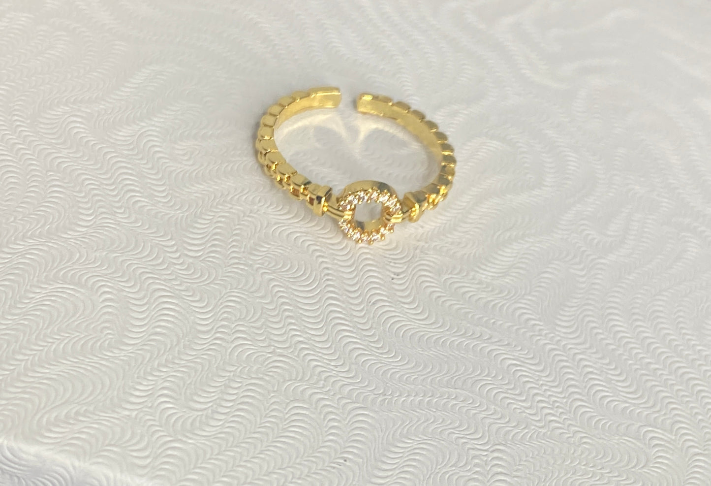Gold plated small circle ring
