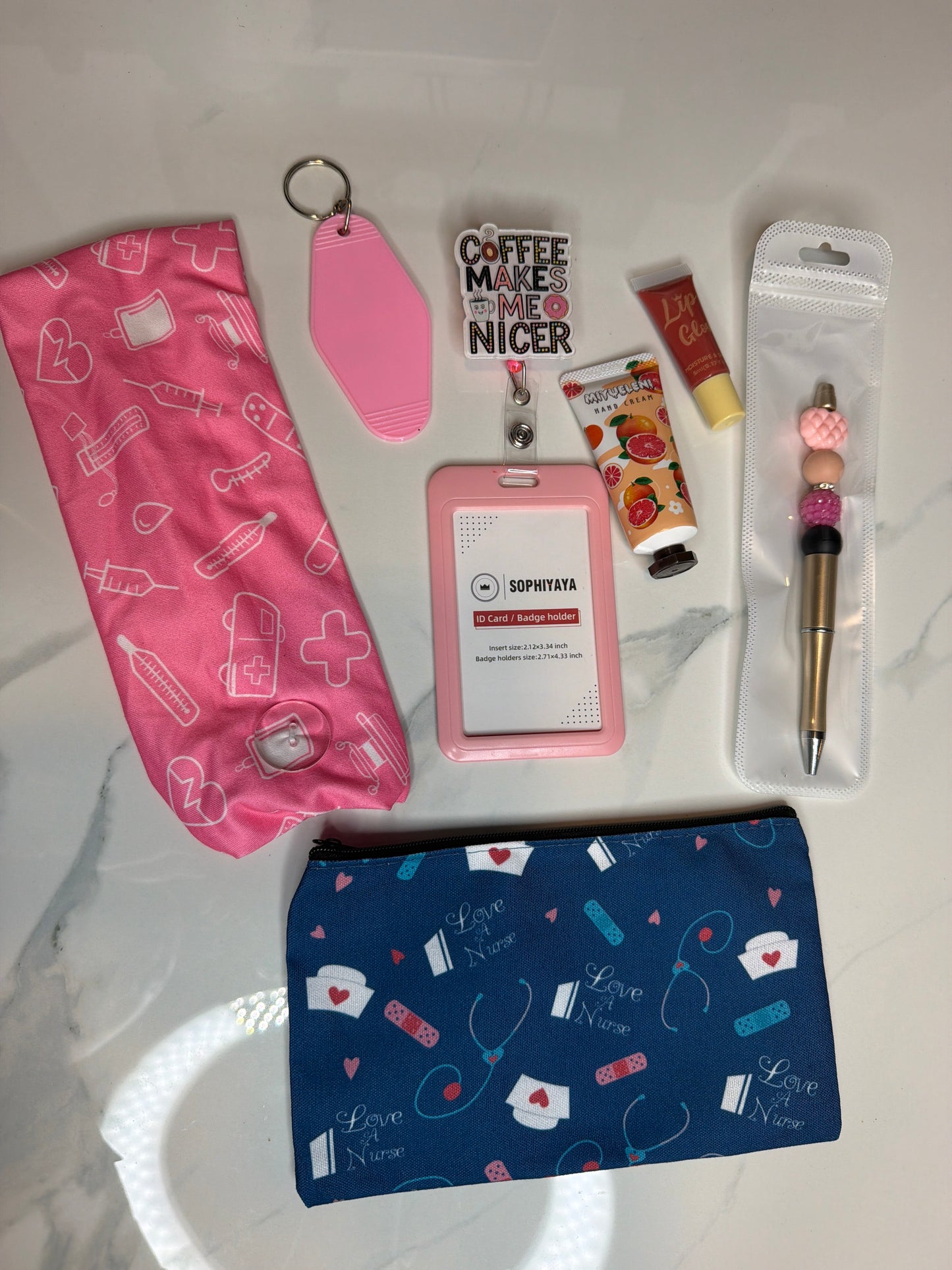 Pink coffee black cna set