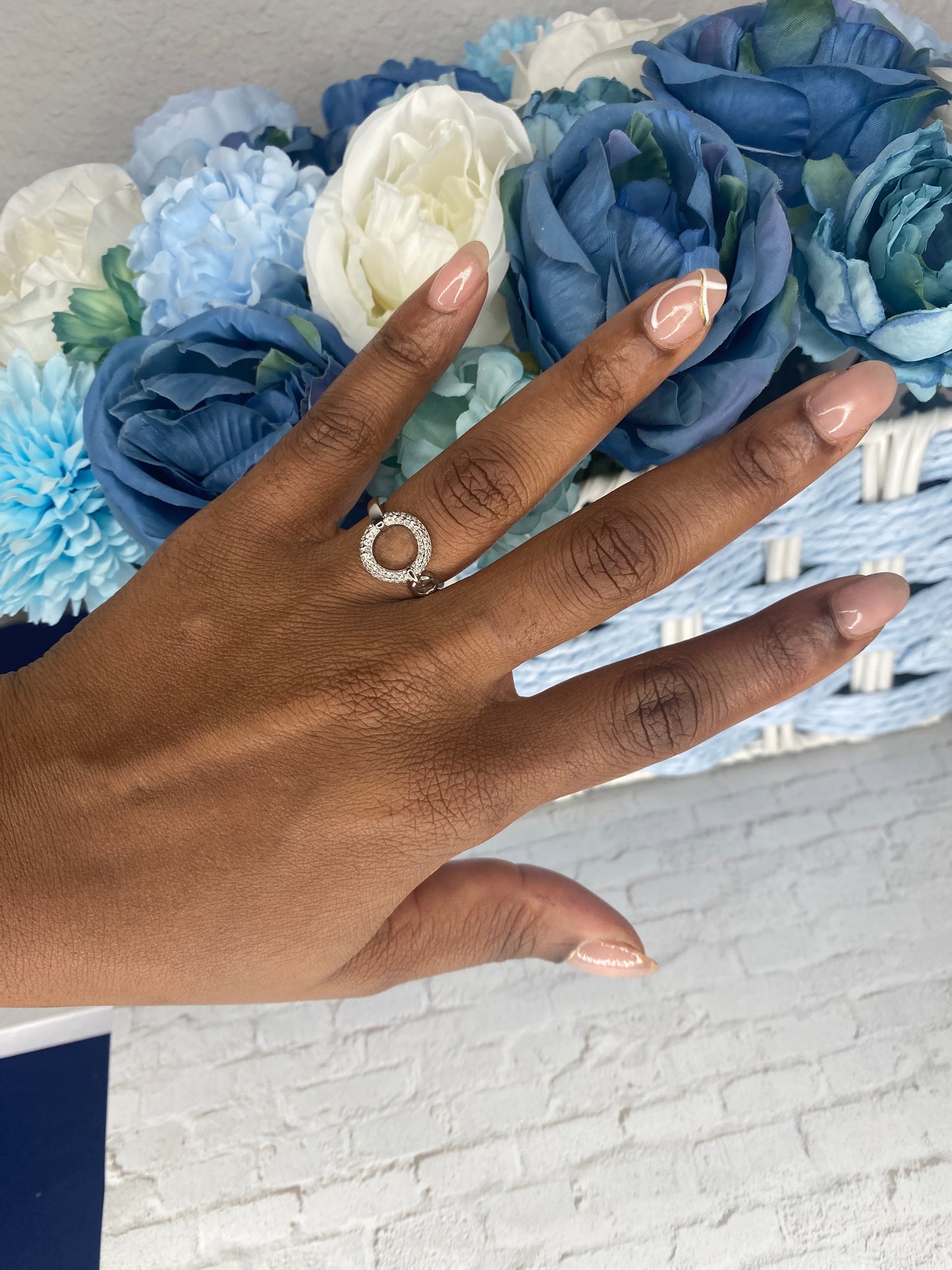 Silver plated circle ring