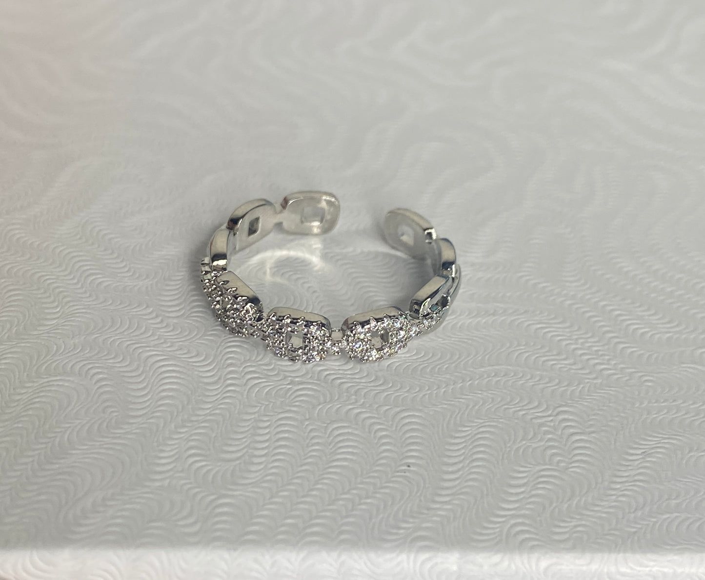 Silver plated link ring