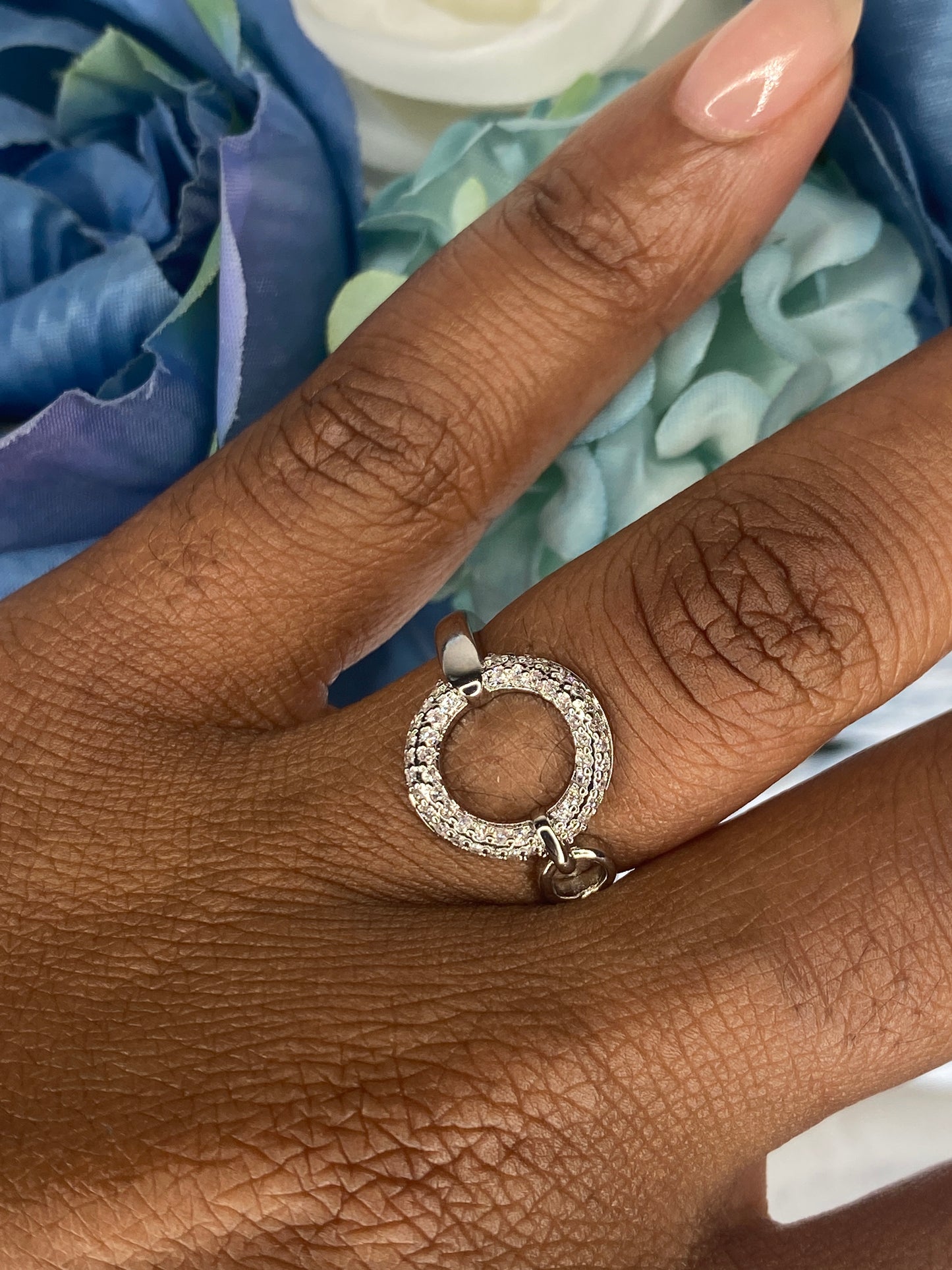 Silver plated circle ring