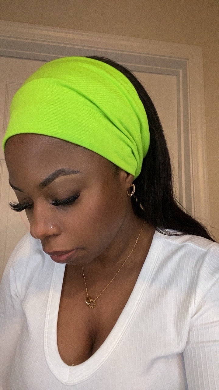 Lime green headband
