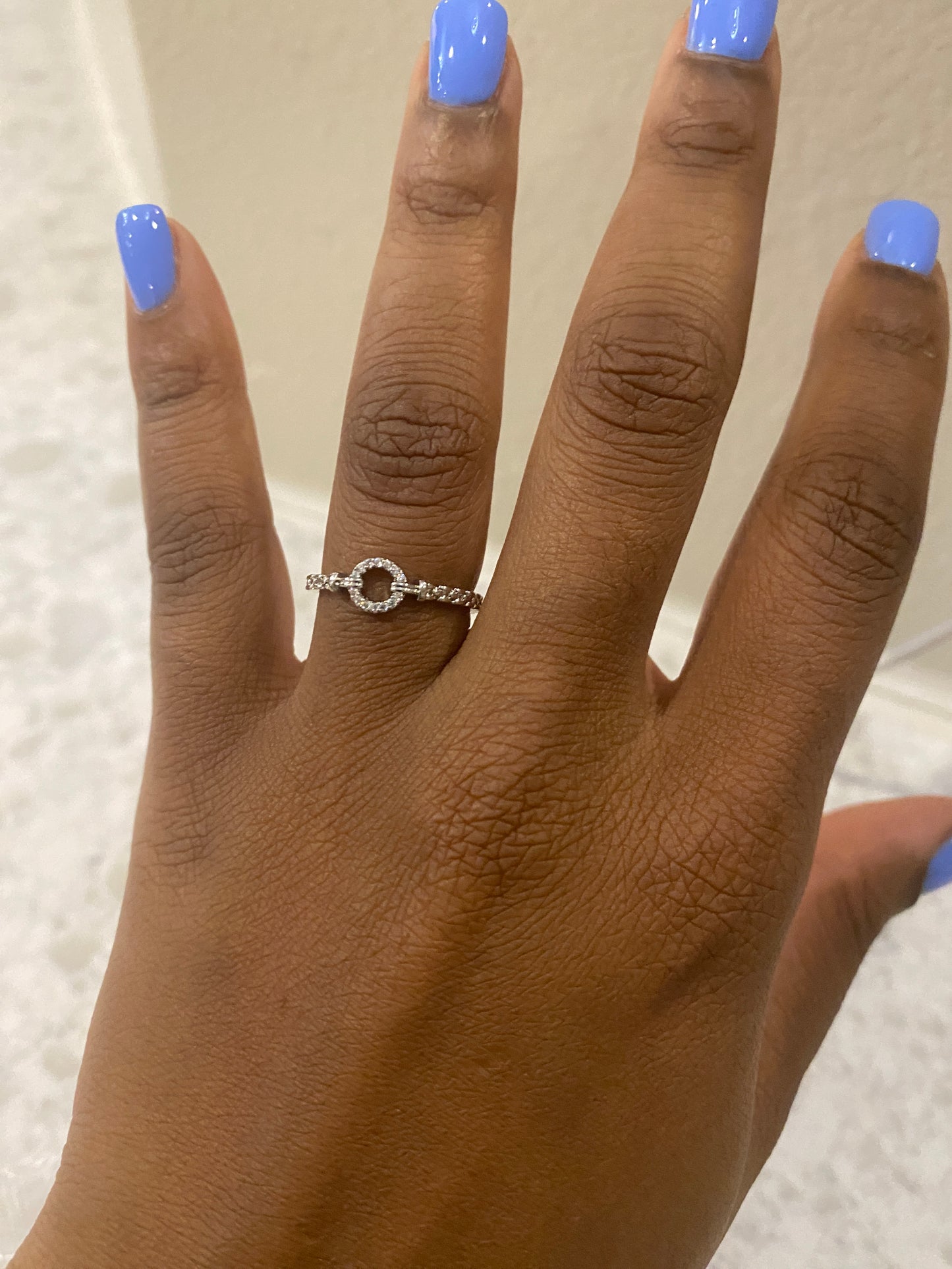Silver plated small circle ring
