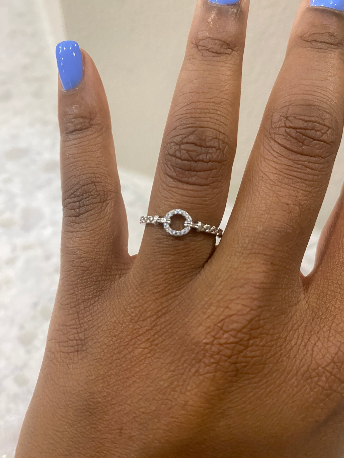 Silver plated small circle ring