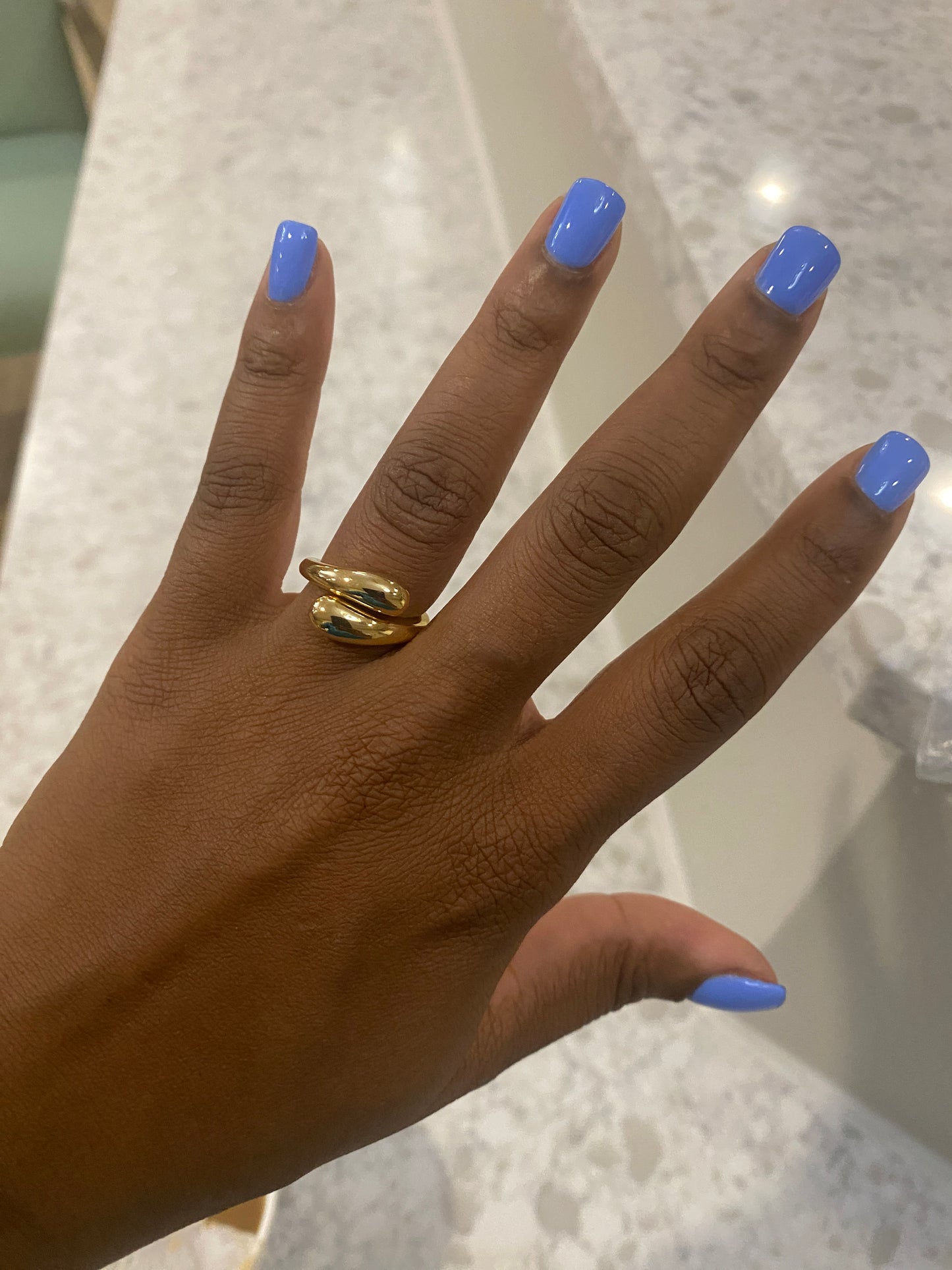 Swirl gold plated ring