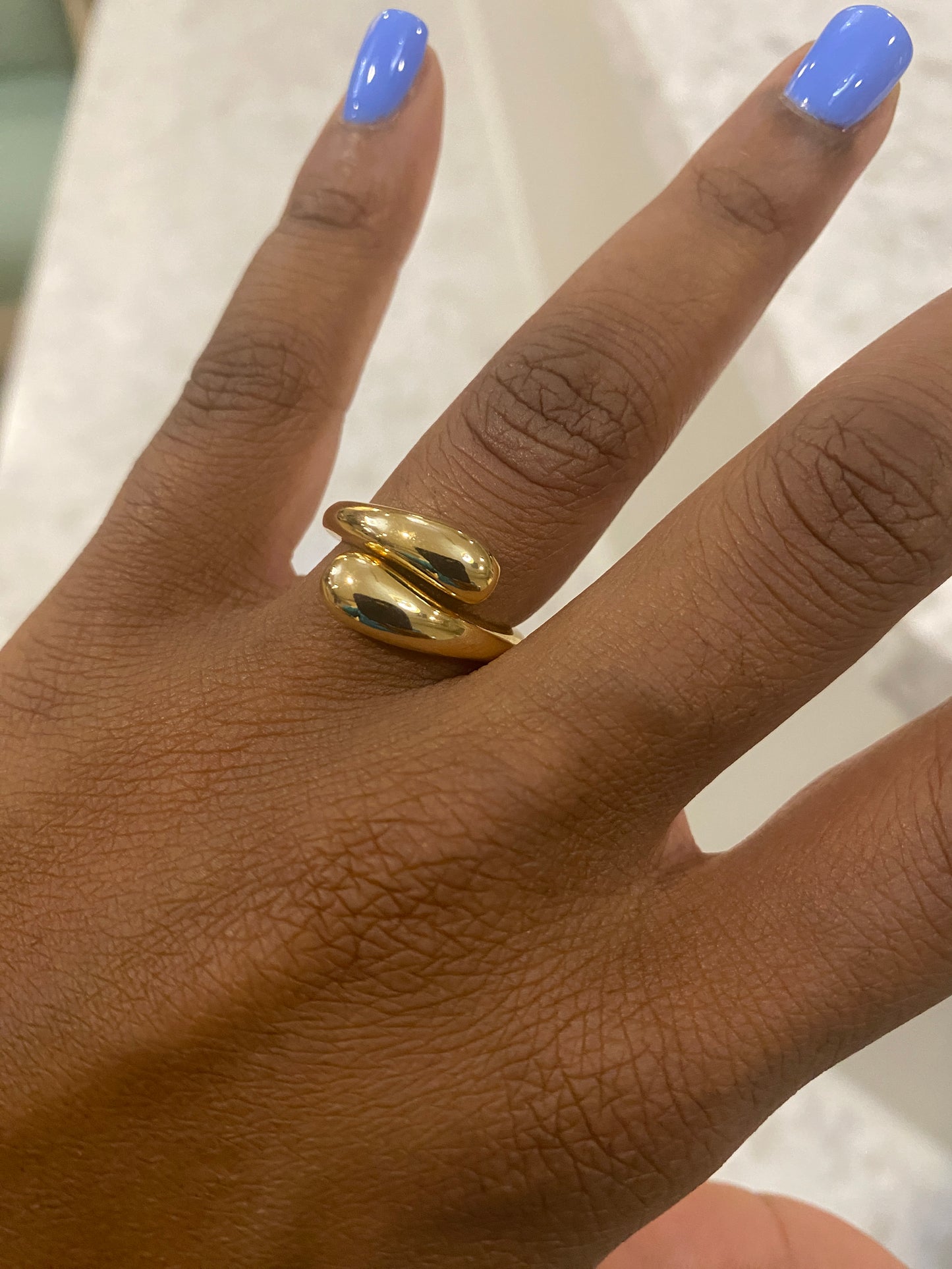 Swirl gold plated ring