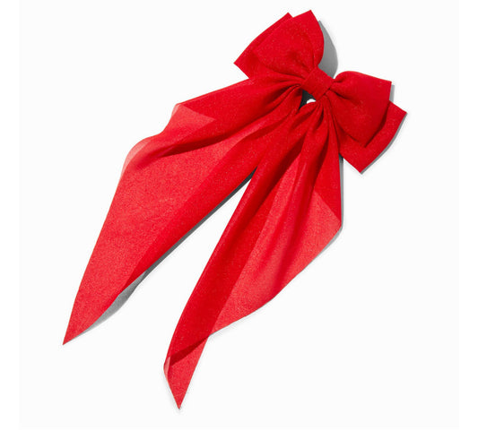 Red ribbon claw clip bow