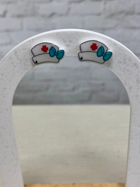 Nurse hat earrings