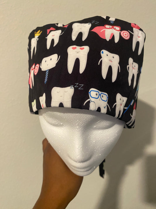 Black silk lined tooth hat