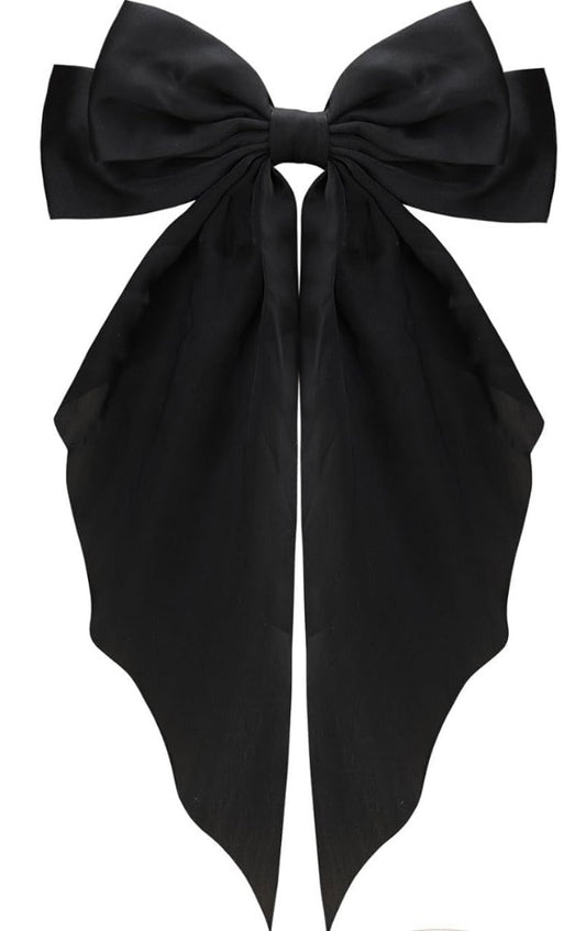 Black ribbon claw clip bow