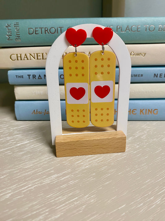 Heart bandage earrings