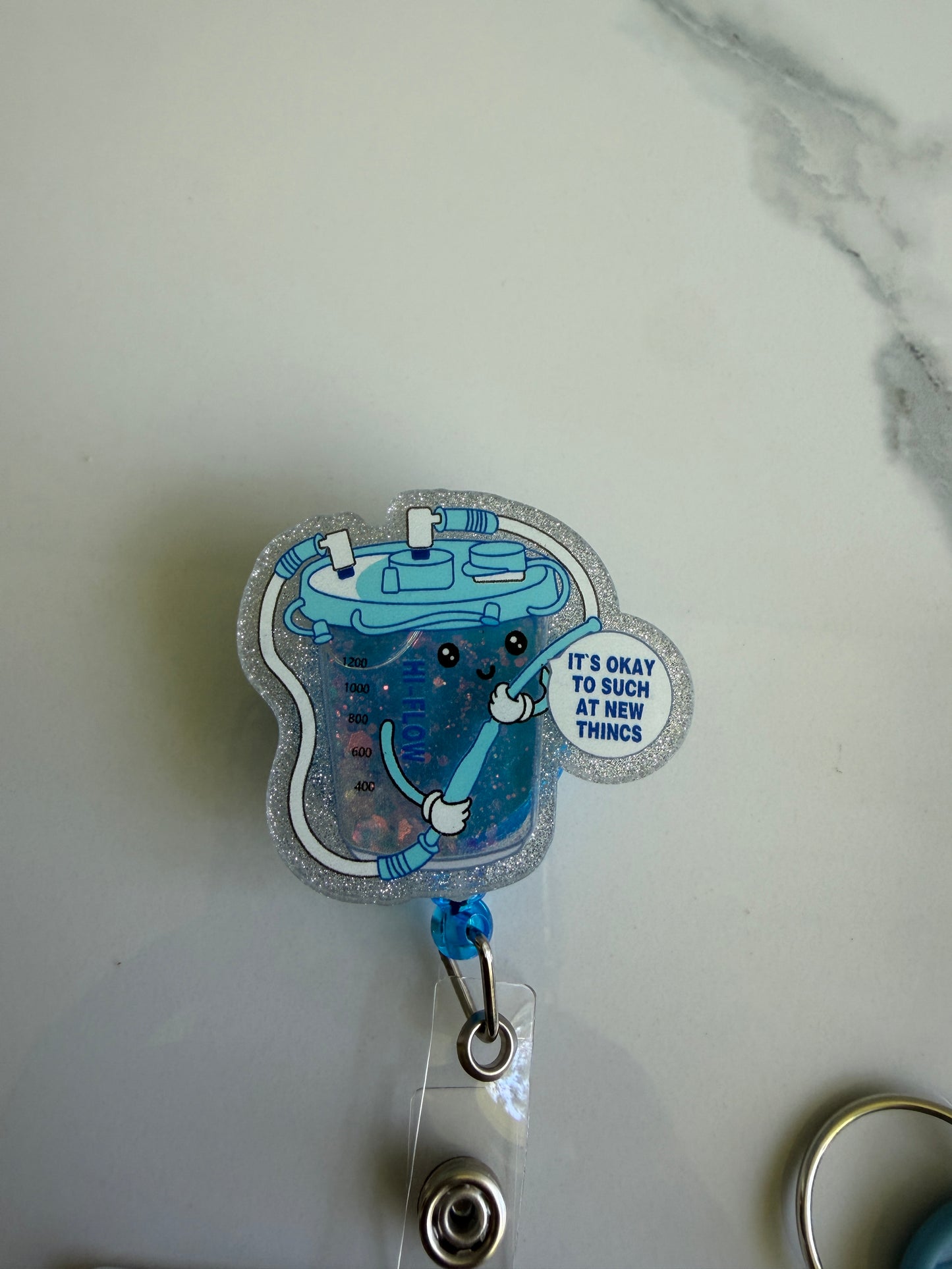 Liquid and glitter filled lpn badge bundle set