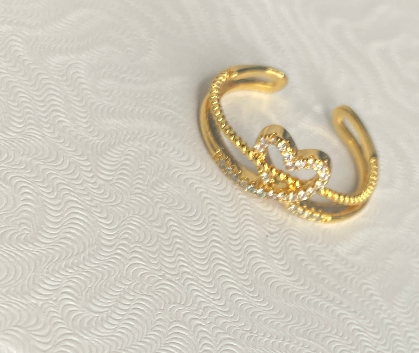 Gold plated princess heart ring