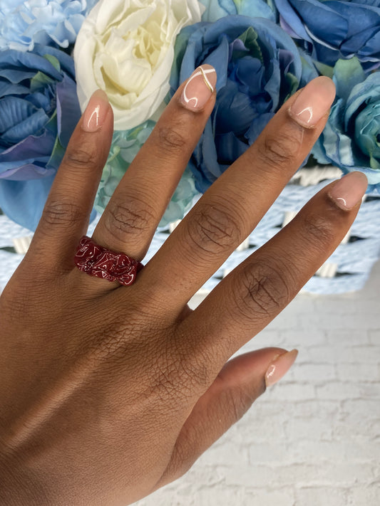 Burgundy 3D acrylic ring