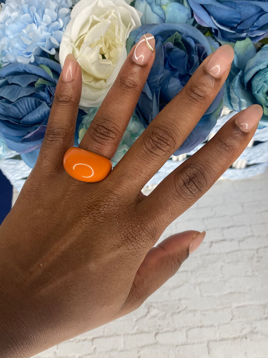 Burnt orange acrylic ring