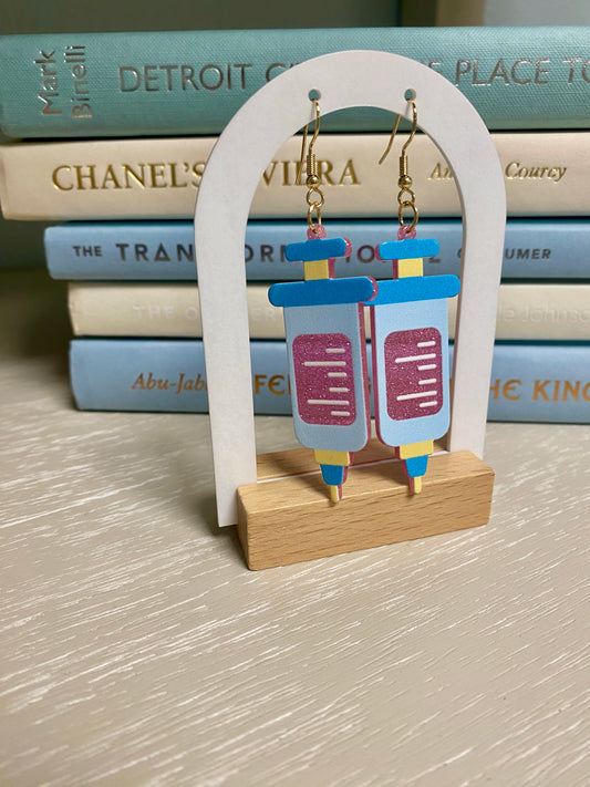 Cute needle earrings