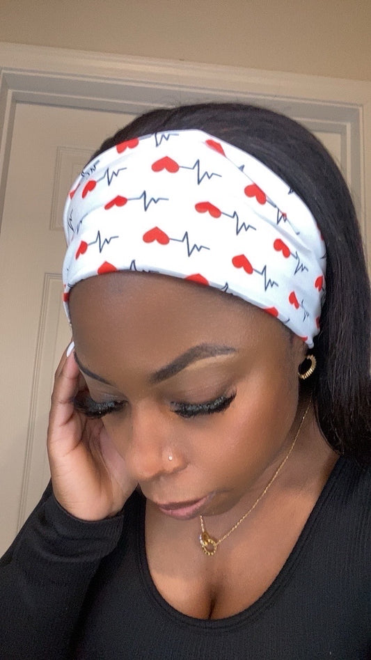 Red heart headband