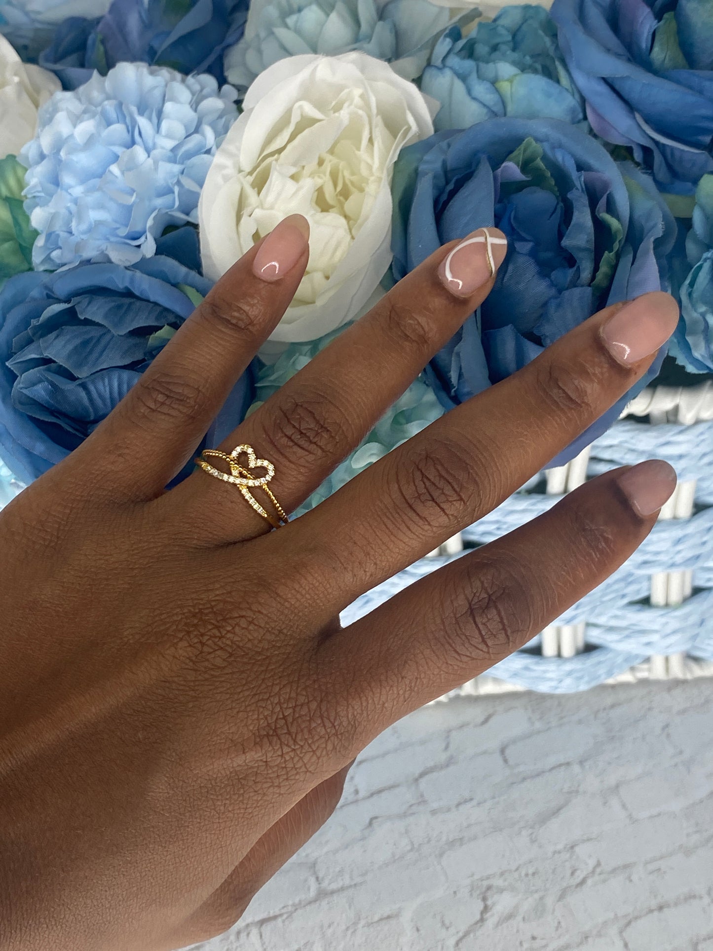 Gold plated princess heart ring