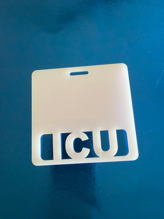 Glitter white icu badge buddy