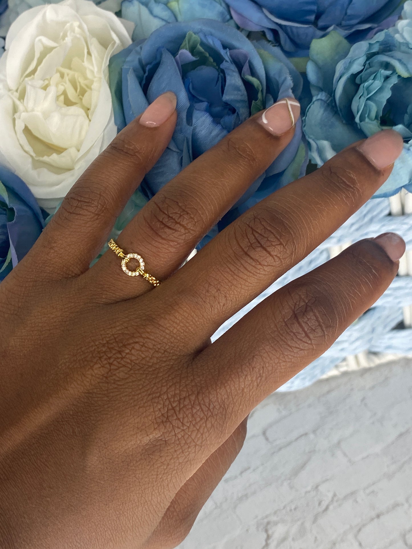 Gold plated small circle ring