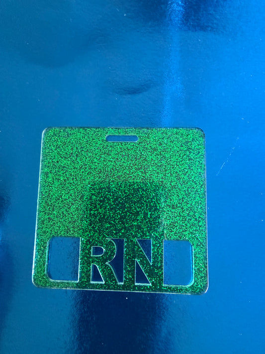 Dark glitter green badge buddy