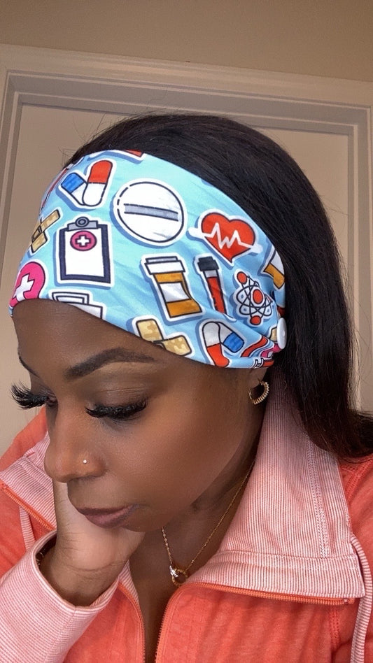Blue medical clipboard headband