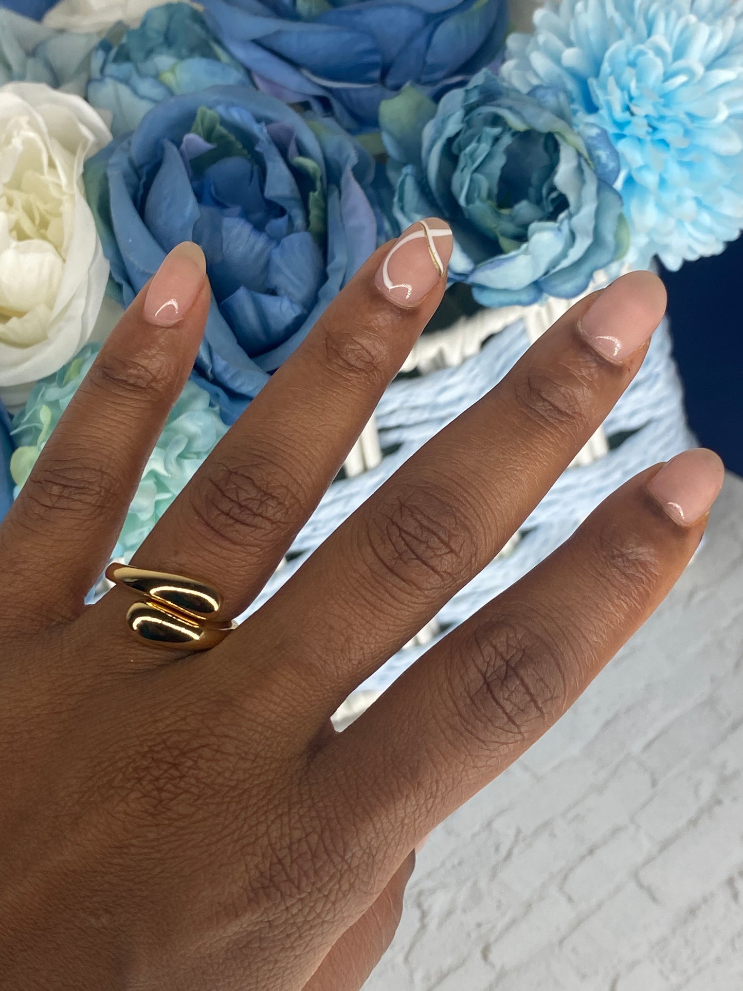 Swirl gold plated ring