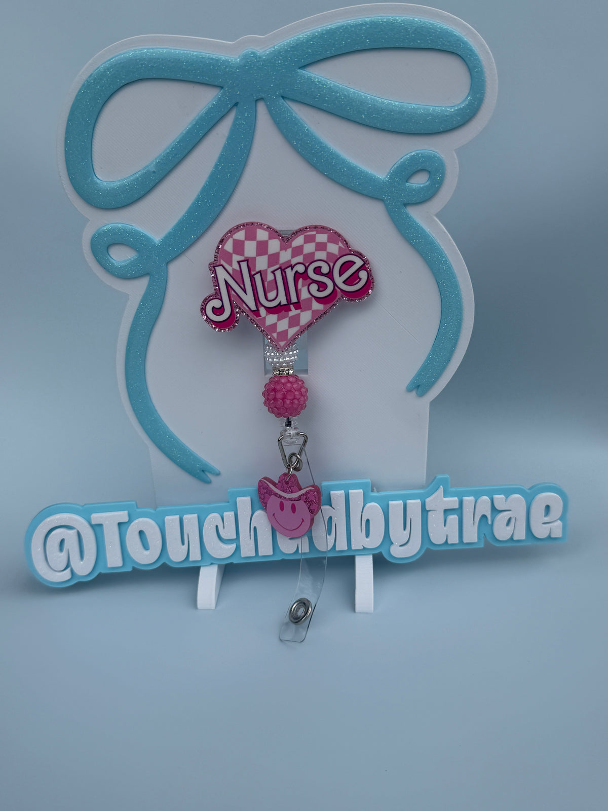 Barbie inspired nurse beaded badge reel