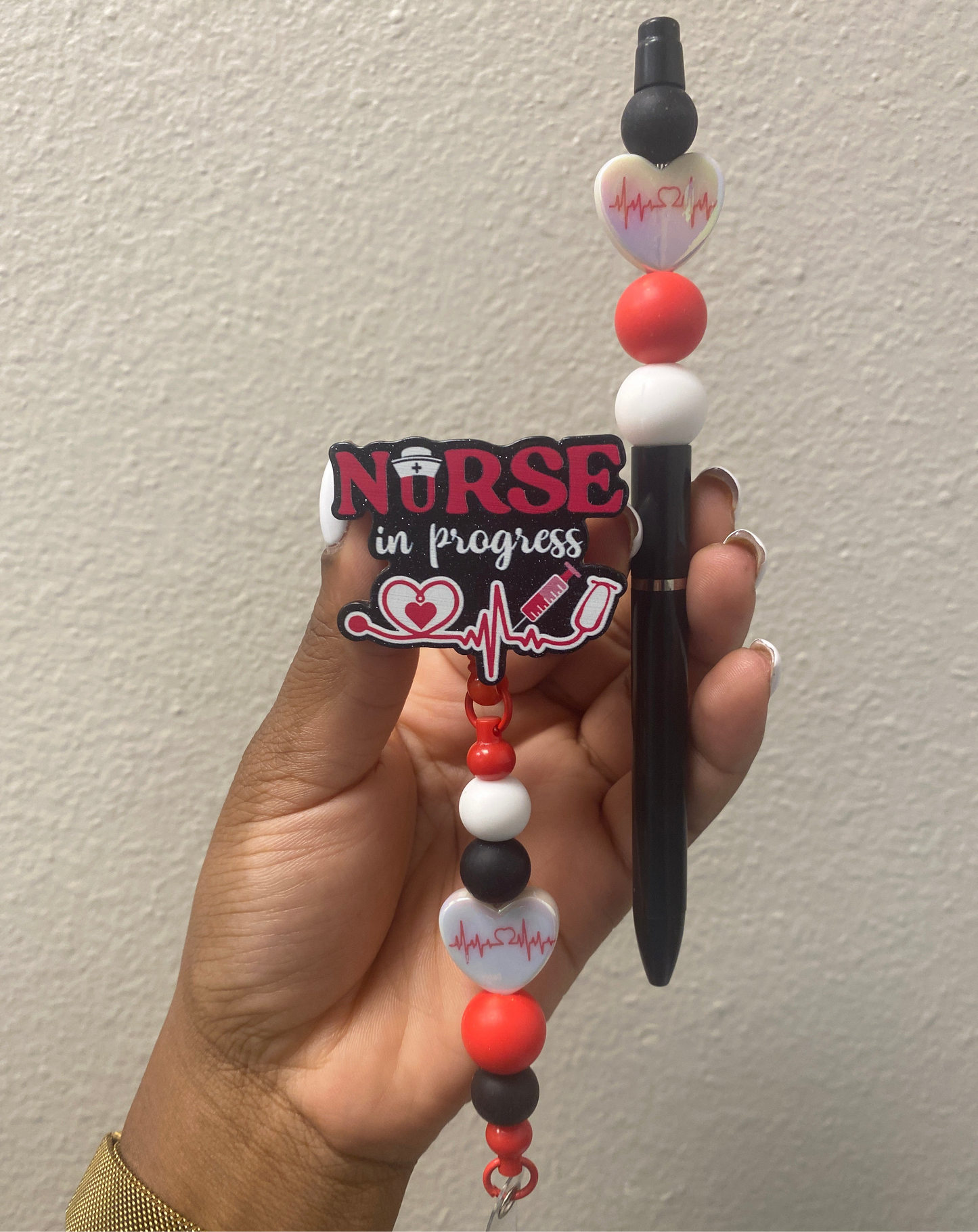 Nurse in progress Badge Reel/pen combo