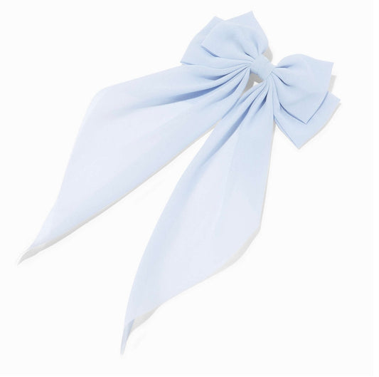 Light blue ribbon claw clip bow