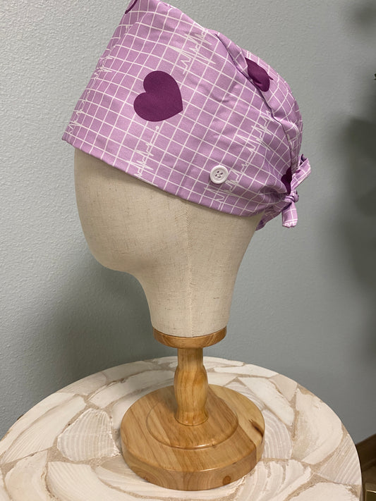 Purple Heart themed surgical scrub cap