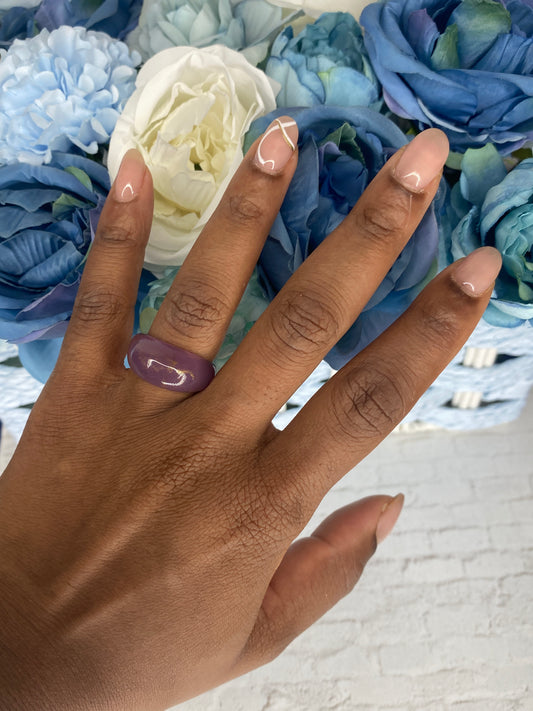 Purple and gold acrylic ring