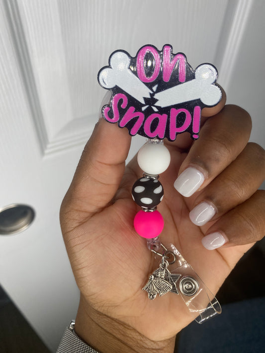 On snap  badge reel