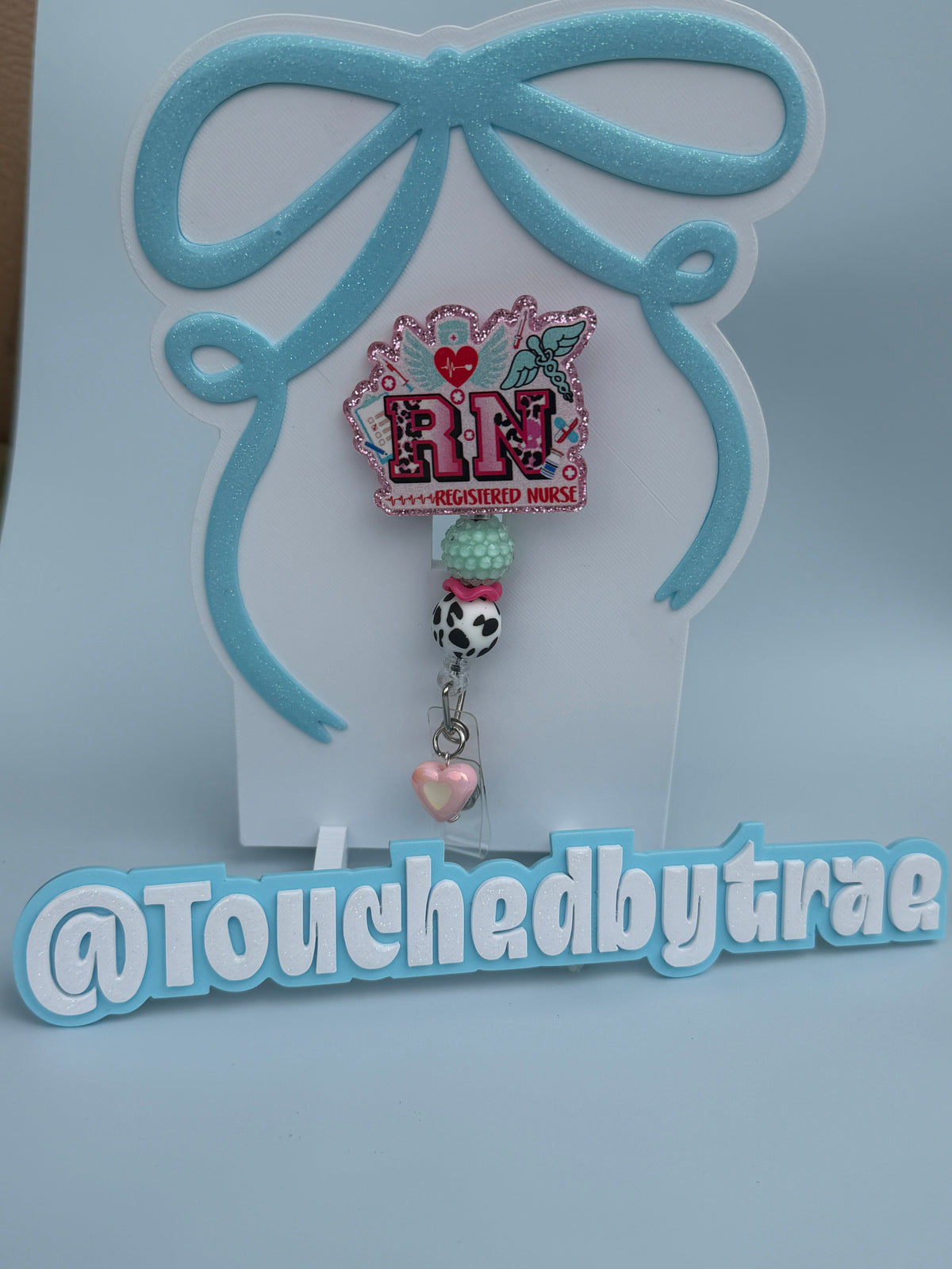 Turquoise and pink beaded badhe reel