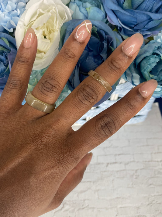 Light brown marble acrylic ring set