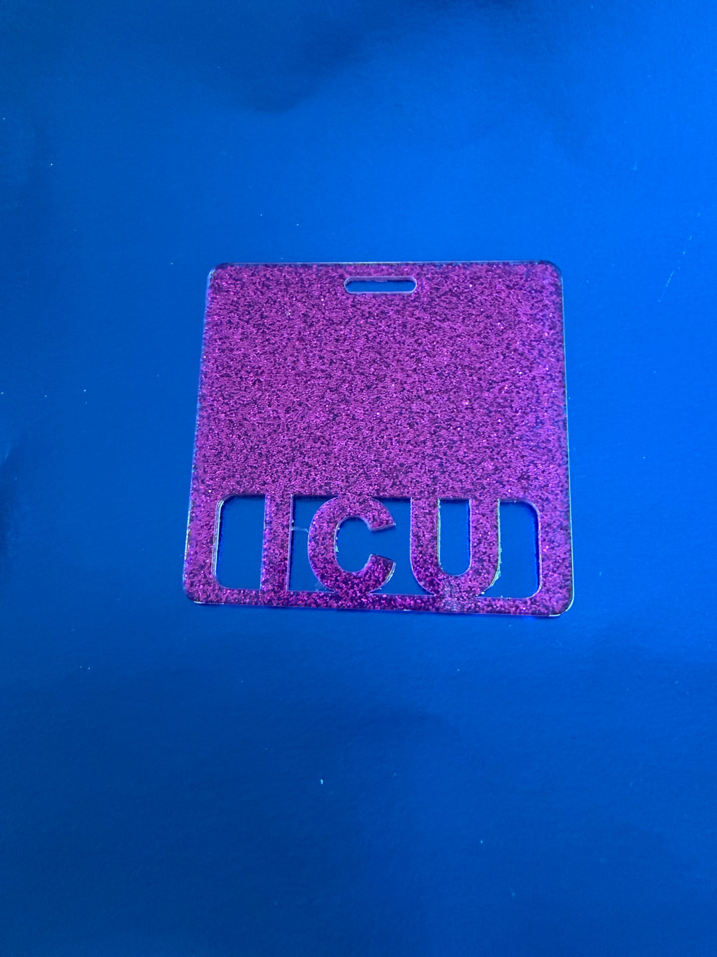 Purple icu badge buddy