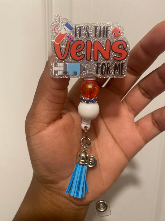 Veins beaded badge reel